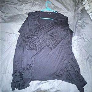 army green v neck. size: 2xl brand: joan vass